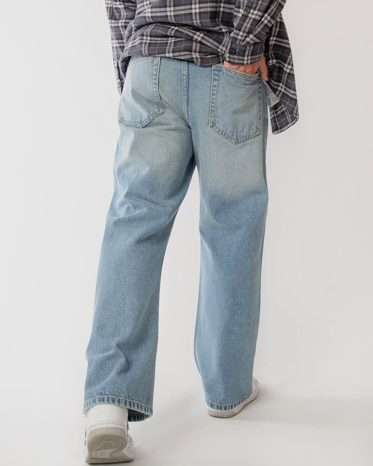 Ring of Fire Arena Baggy Denim Jeans in Caspain wash turn view