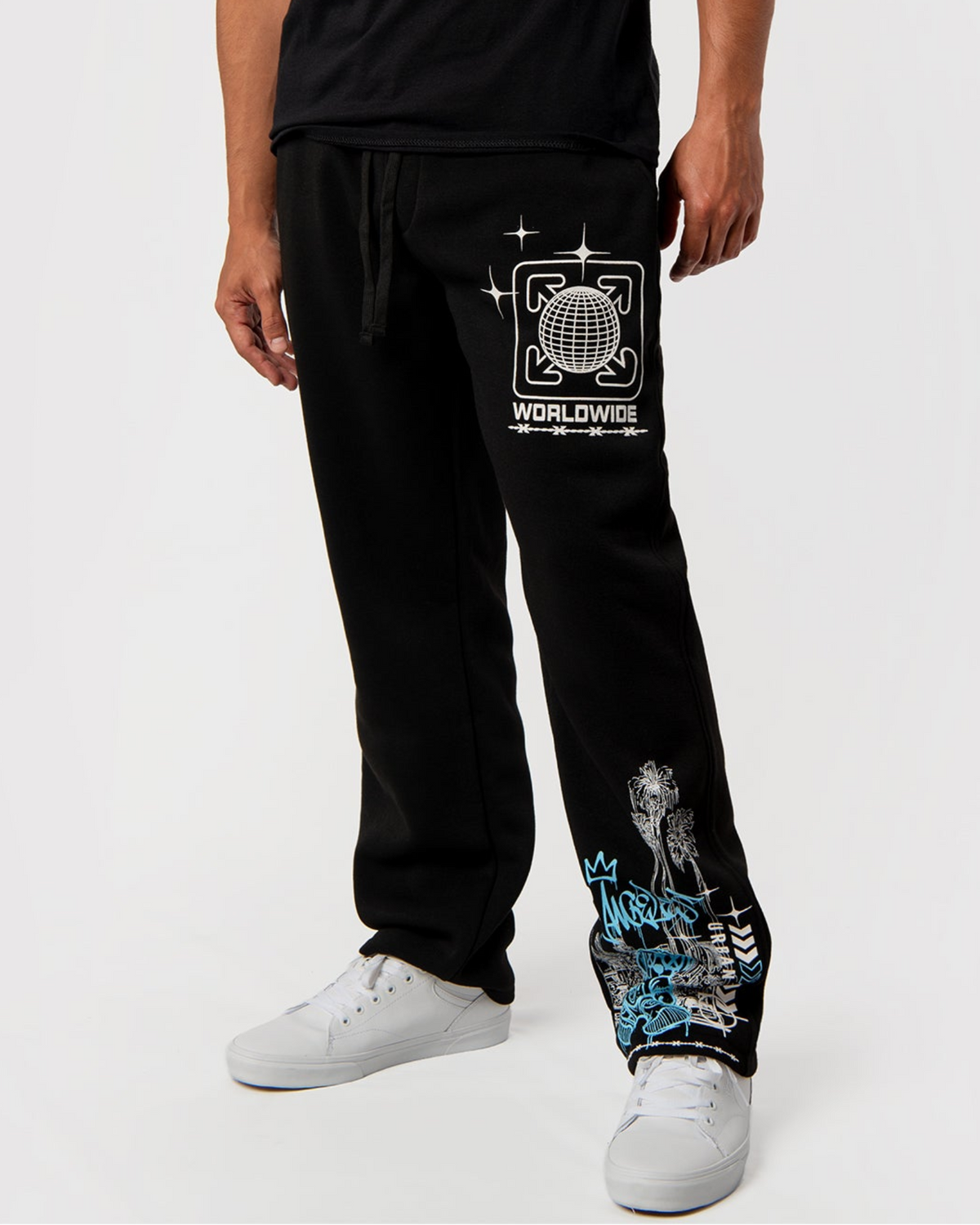 LA Urban Fleece Pants front graphic detail view