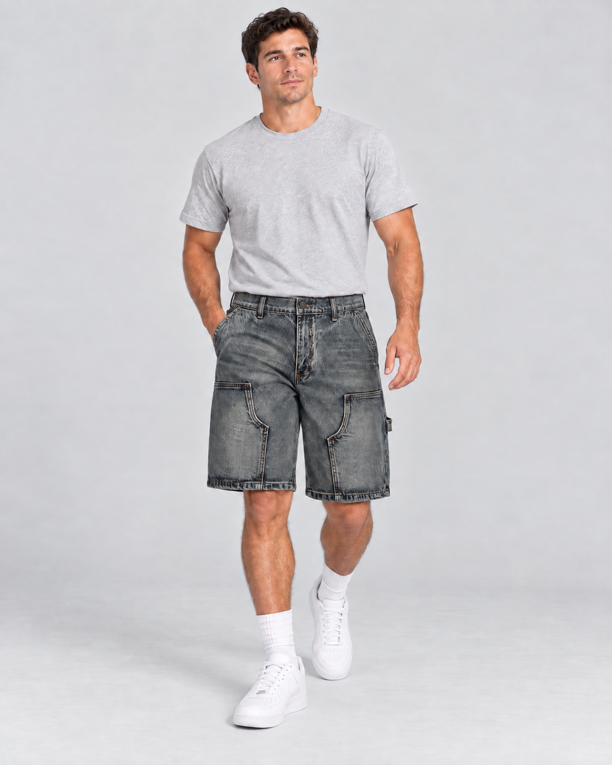 Sawyer Denim Carpenter Shorts front view