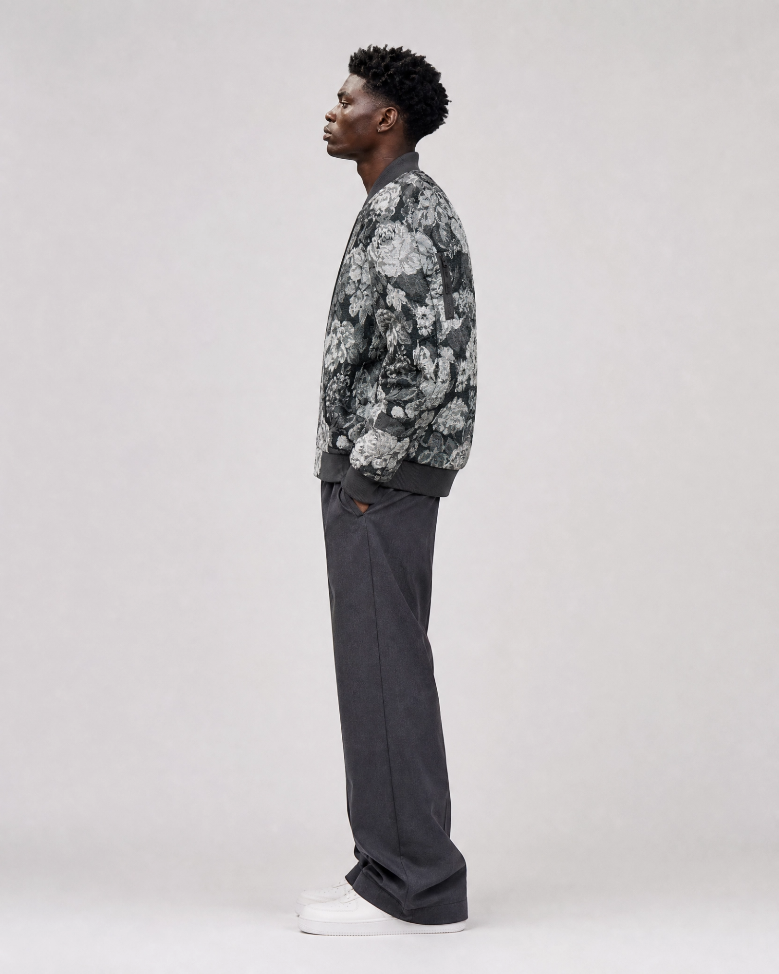 Ring of Fire Ahikam Tapestry Varsity Jacket Side View