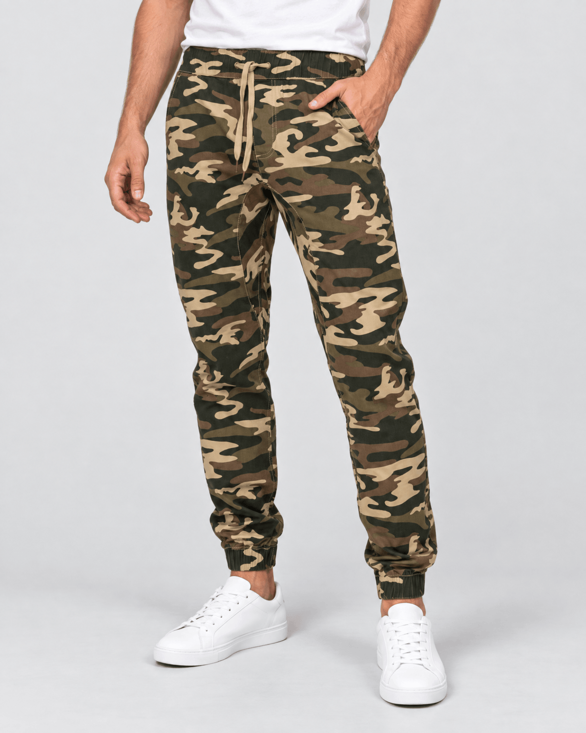 Clayton Stretch Twill Jogger in Green Camo