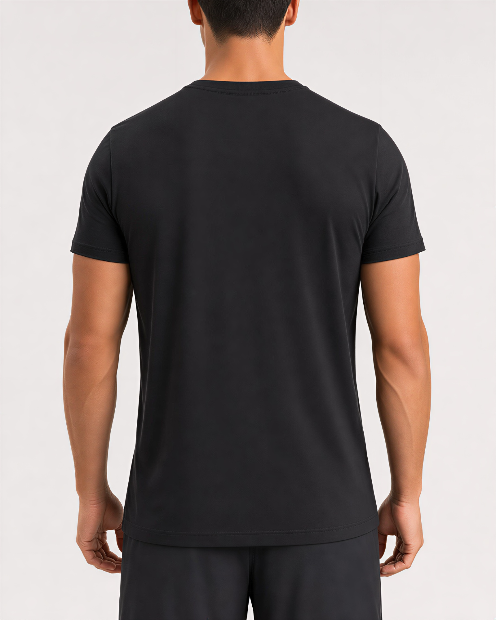 Men's EL JEFE graphic tee in black by Ring of Fire, back view with clean solid design