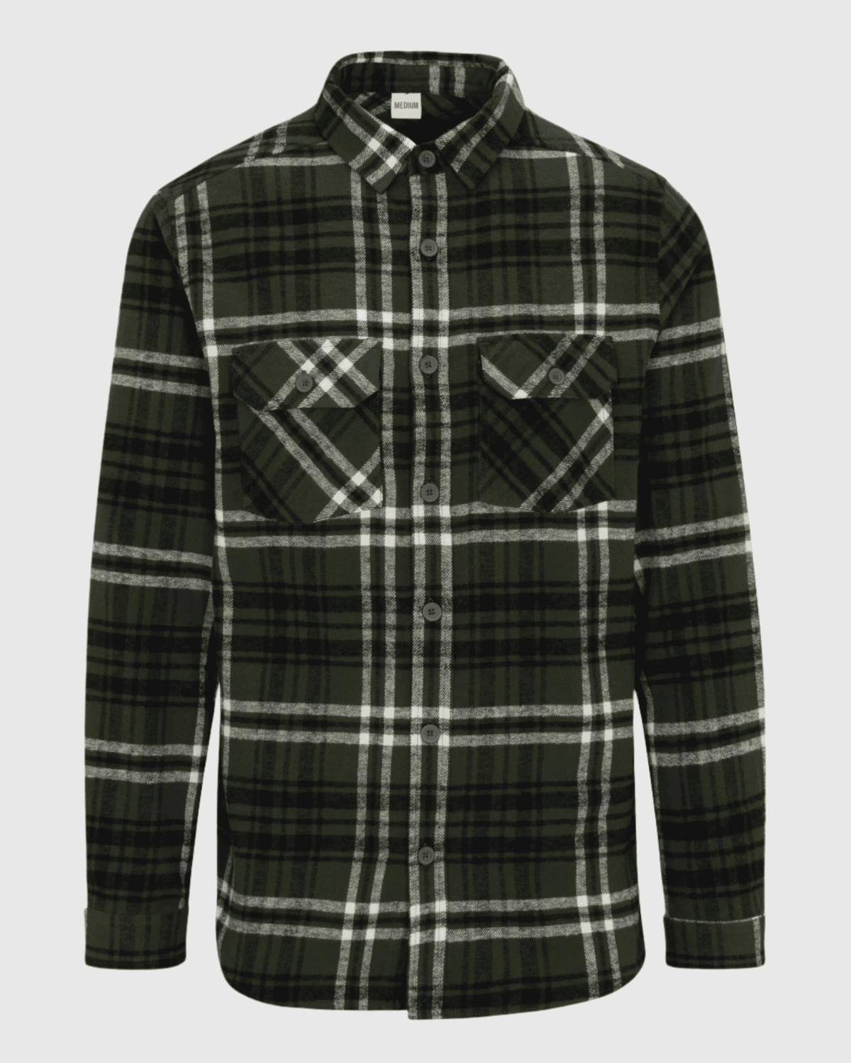 Ring of Fire Woodsy Flannel Shirt Green Mix front view