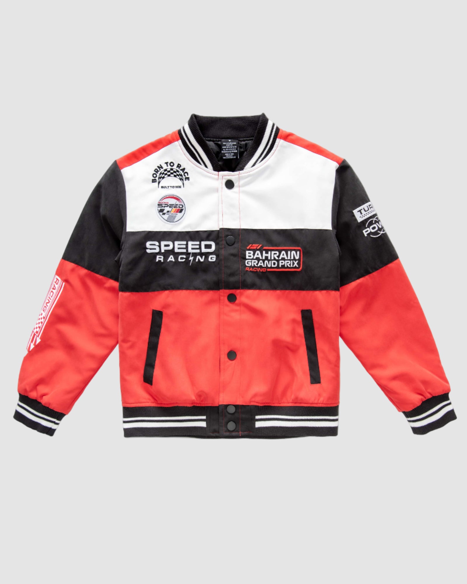  RACING ジャケット 黒/白/赤 Boys Racing Jacket – Microfiber Speed Style by Ring of Fire – Ring