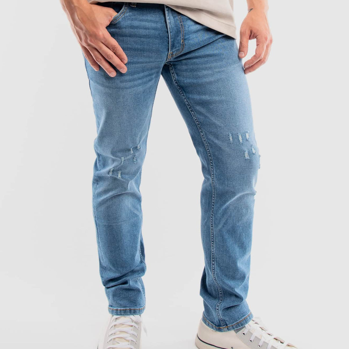 Jeand Rind Men's Gash Distressed Slim Fit Jeans | Ring of Fire Clothing – Ring Of ...