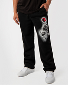 Blessed Prayers Fleece Pants front graphic detail view