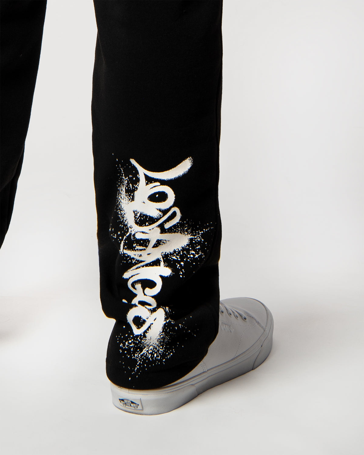 Savage Smiley Fleece Pants lower graphic detail view