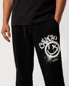 Savage Smiley Fleece Pants upper graphic detail view