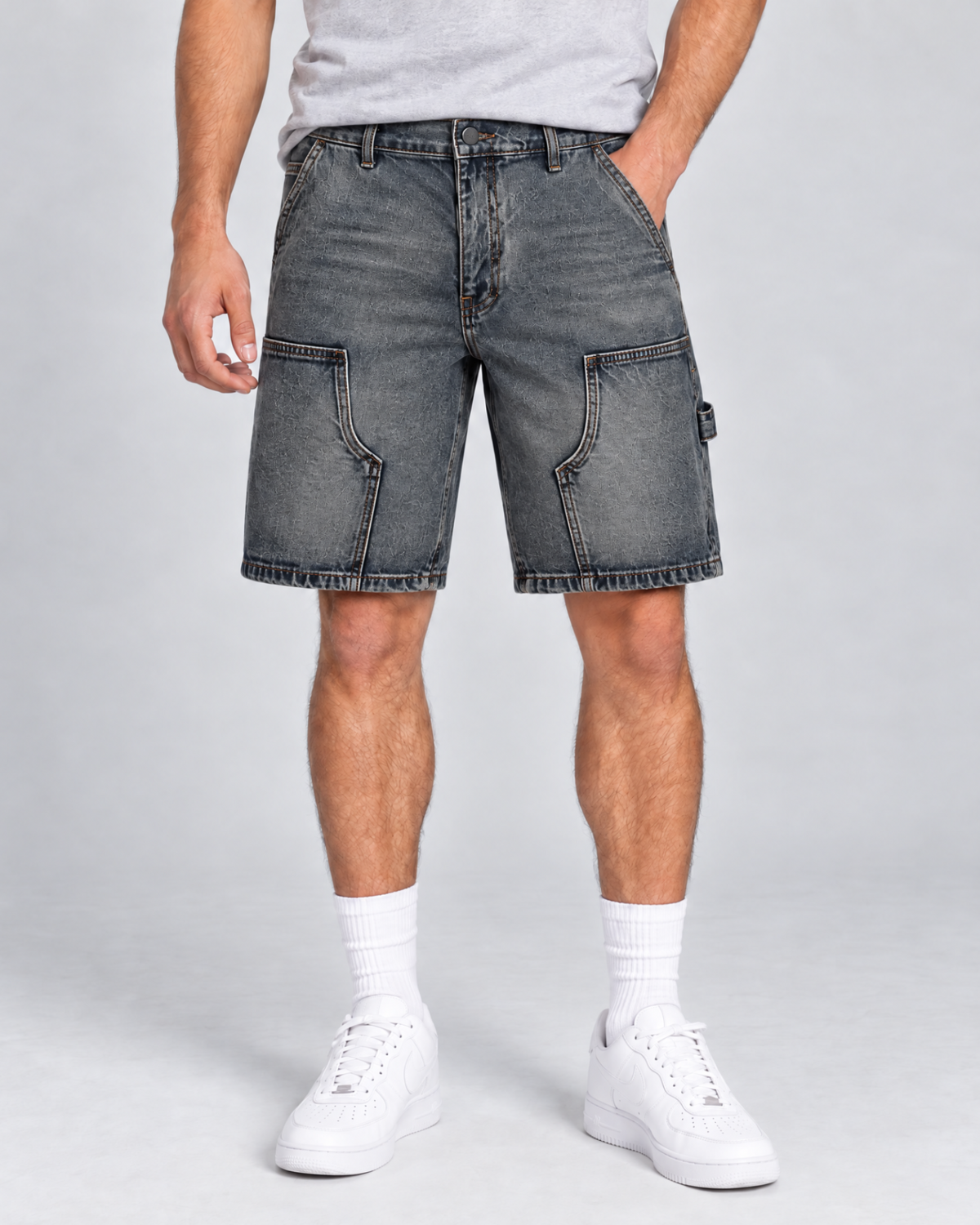 Sawyer Denim Carpenter Shorts front view