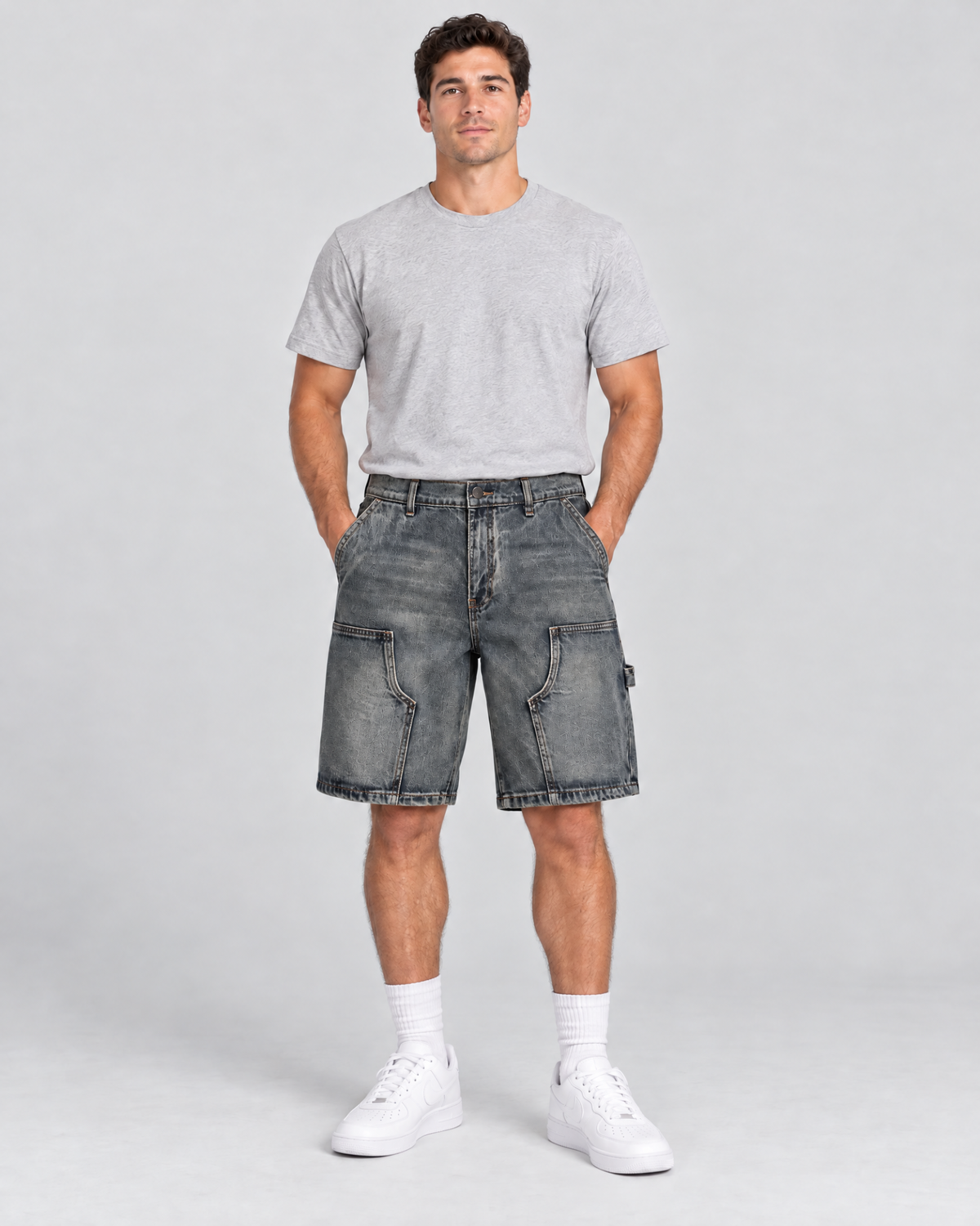 Sawyer Denim Carpenter Shorts front view