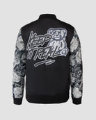 Ring of Fire Gibeon tapestry varsity jacket rear graphic detail