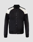 Ring of Fire Lennex Black Satin Bomber Jacket Front View