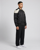 Ring of Fire Lennex Black Satin Bomber Jacket Three Quarter View