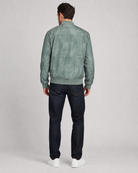 Ring of Fire Jaylen olive bomber jacket on model back view