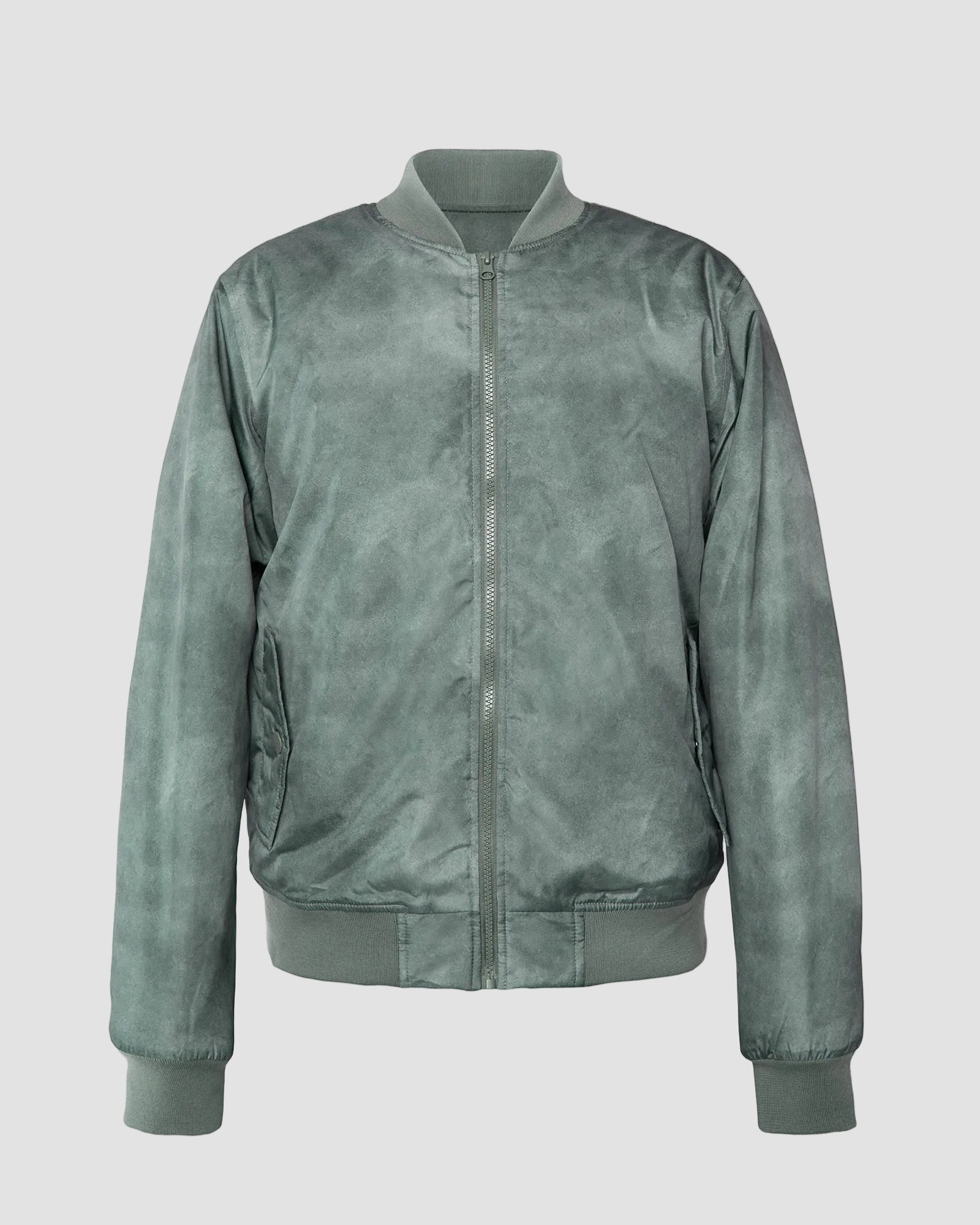 Ring of Fire Jaylen olive bomber jacket front view