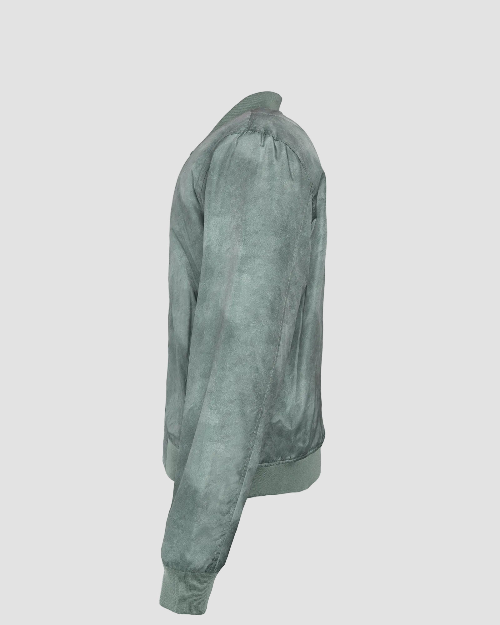 Ring of Fire Jaylen olive bomber jacket side view