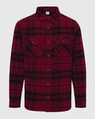 Red and black plaid shirt on a white background