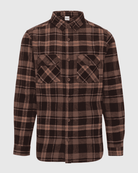 Brown plaid shirt on a white background