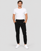 Clayton Stretch Twill Jogger in Black Front View