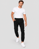 Clayton Stretch Twill Jogger Stretch Fabric Demonstration in Black