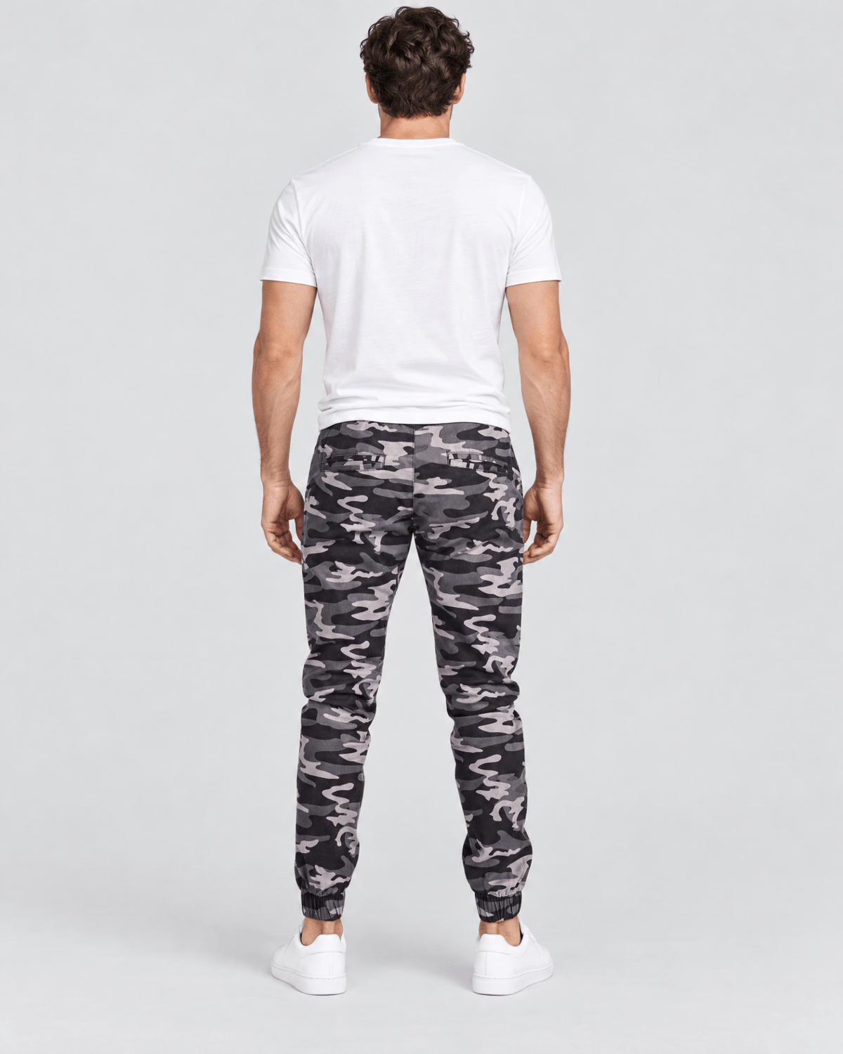 Clayton Stretch Twill Jogger in Camo Grey Back View