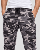 Clayton Stretch Twill Jogger Waistband Detail in Camo Grey