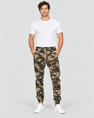 Clayton Stretch Twill Jogger in Green Camo Front Fit View