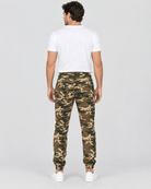 Clayton Stretch Twill Jogger in Green Camo Back Fit View