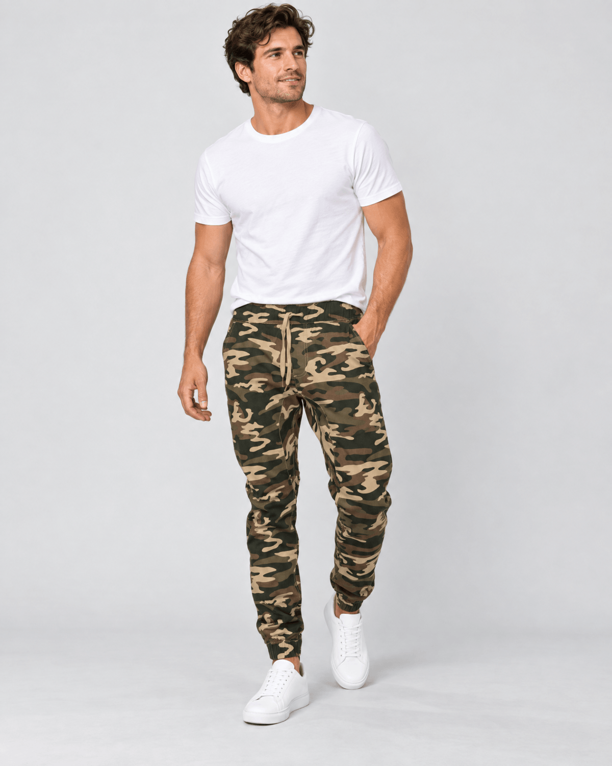 Clayton Stretch Twill Jogger Stretch Fabric Performance in Green Camo