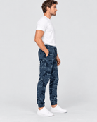 Clayton Stretch Twill Jogger in Navy Camo Side Profile Fit View