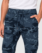 Clayton Stretch Twill Jogger Waistband and Drawcord Detail in Navy Camo