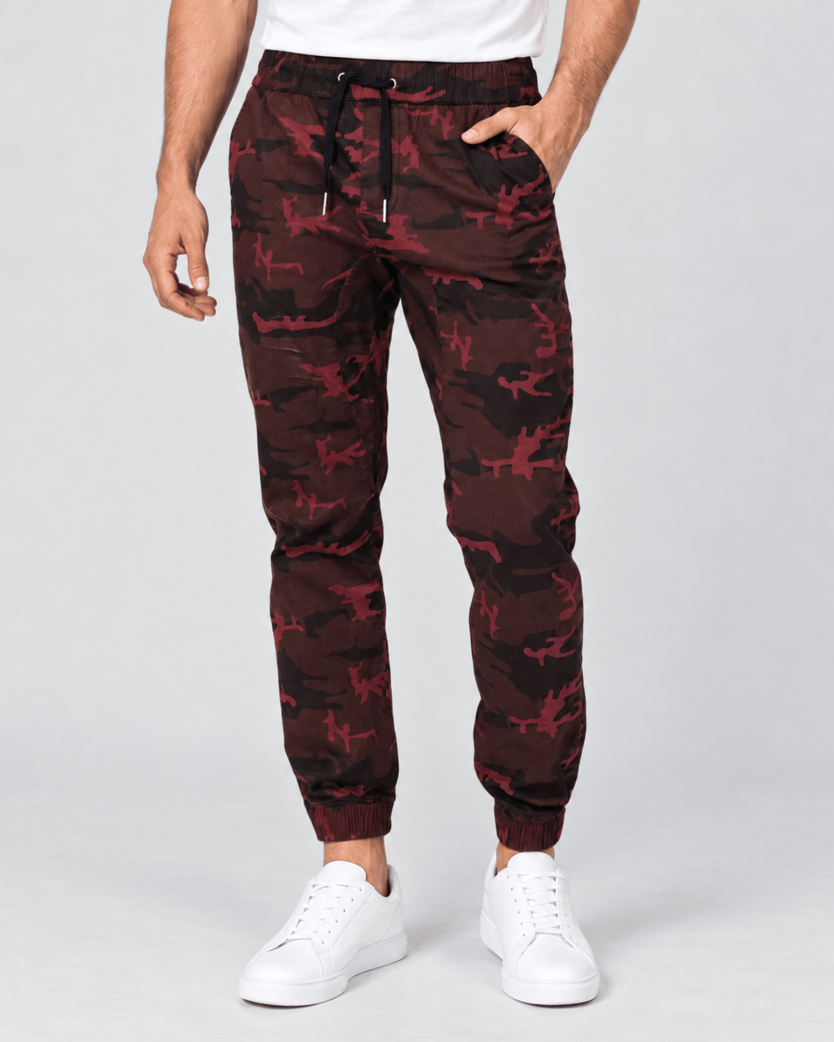 Clayton Stretch Twill Jogger in Oxblood Camo
