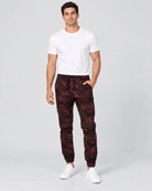 Clayton Stretch Twill Jogger in Oxblood Camo Front Fit View