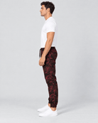 Clayton Stretch Twill Jogger in Oxblood Camo Side Profile Fit View