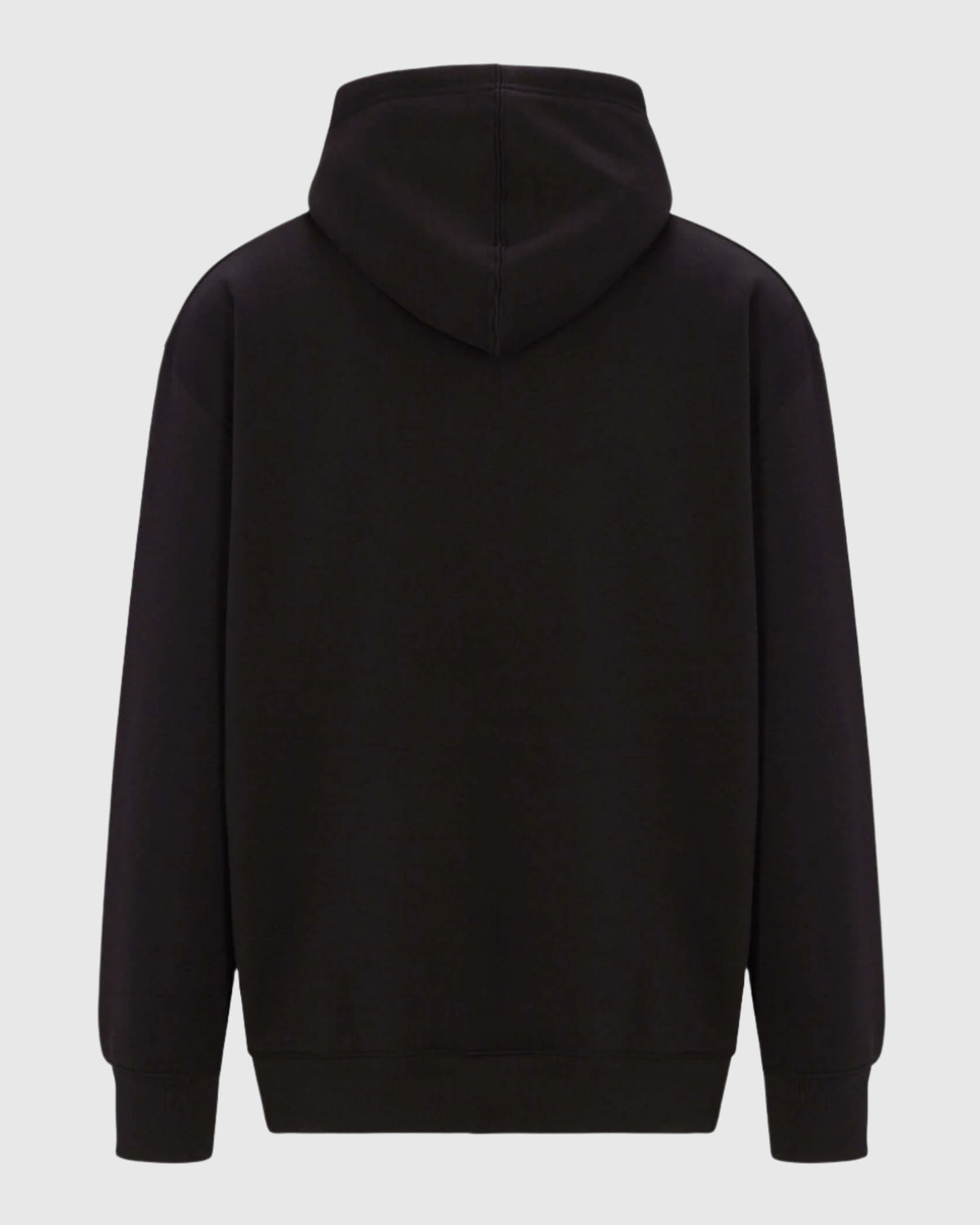 Black Heavyweight Pullover Hoodie back product view showing rear construction and hood