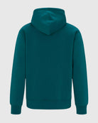 Deep Teal Heavyweight Pullover Hoodie back product view showing rear construction and hood