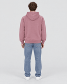 Men's Elderberry Heavyweight Pullover Hoodie full back view showing rear silhouette and hood shape