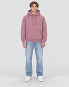 Men's Elderberry Heavyweight Pullover Hoodie full front view showing overall fit and silhouette