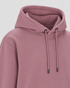 Elderberry Heavyweight Pullover Hoodie hood construction detail with drawcords and premium fabric texture