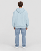 Men's Forget Me Not Heavyweight Pullover Hoodie full back view showing rear silhouette and hood shape