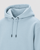 Forget Me Not Heavyweight Pullover Hoodie hood construction detail with drawcords and premium fabric texture