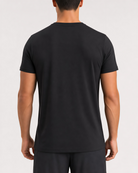 Men's EL JEFE graphic tee in black by Ring of Fire, back view with clean solid design