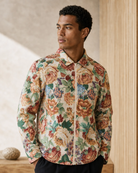 Men’s Malchiah Woven Jacket in Beige worn look