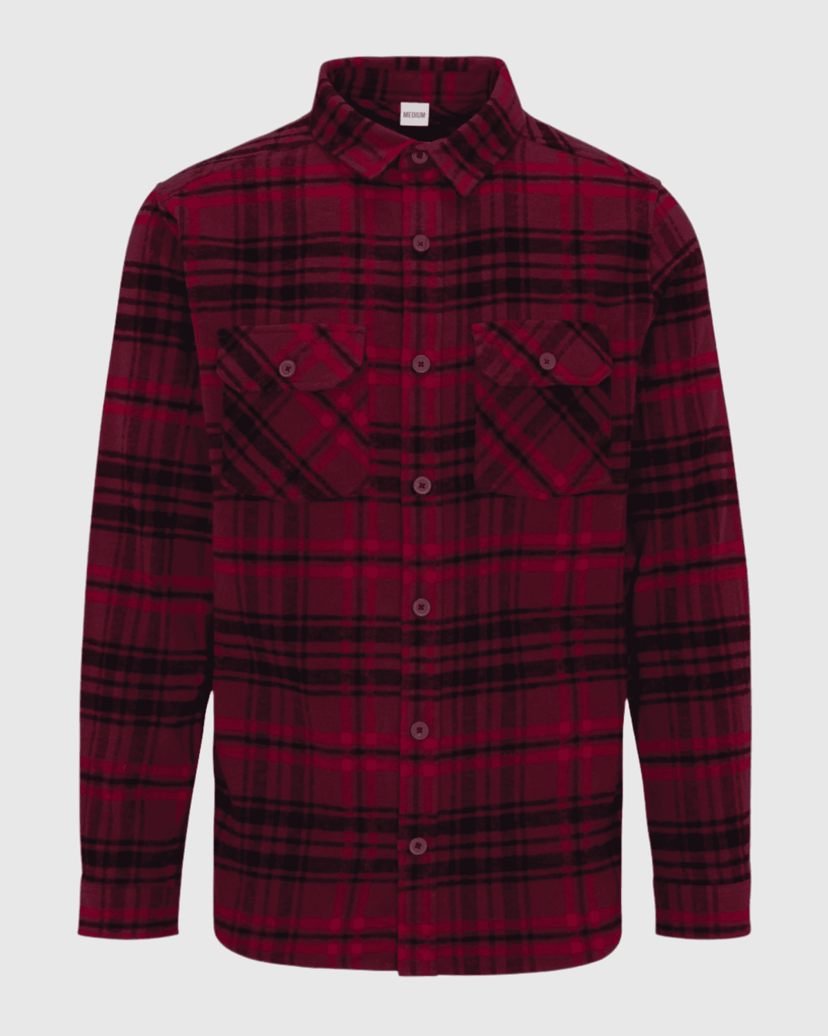 Ring of Fire Woodsy Flannel Shirt Burgundy Mix front view