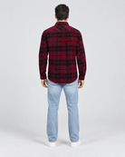 Ring of Fire Woodsy Flannel Shirt Burgundy Mix men's plaid flannel shirt full body back view