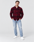 Ring of Fire Woodsy Flannel Shirt Burgundy Mix men's plaid flannel shirt casual standing pose