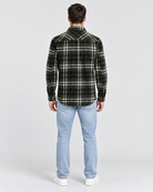 Ring of Fire Woodsy Flannel Shirt Green Mix men's plaid flannel shirt full body back view