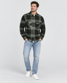Ring of Fire Woodsy Flannel Shirt Green Mix men's plaid flannel shirt casual standing pose