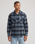 Meadow Flannel Shirt Blue Mix front model hero view
