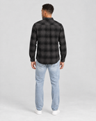 Meadow Flannel Shirt Charcoal Mix back model view